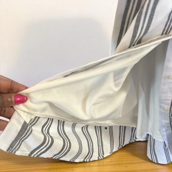 Ann Taylor Factory Striped Button Front Belted Dress Size 12 - Picture 7 of 11